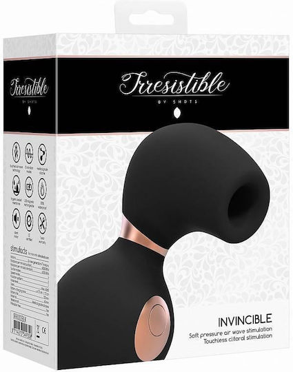 Shots Irresistible Invincible Αναρροφητής Αιδοίου με Δόνηση Black
