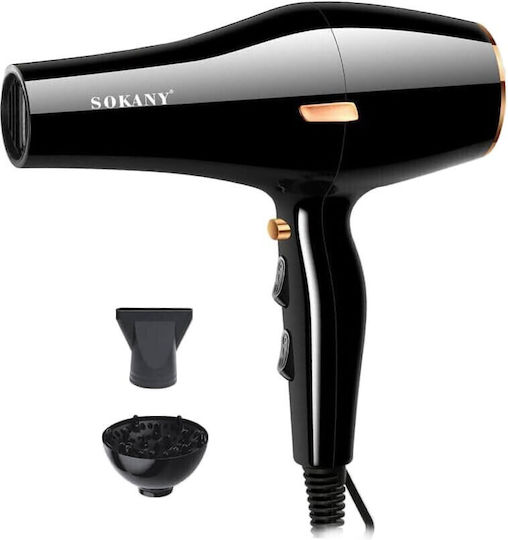 Sokany Uscător de Păr cu Difuzor 3300W Black