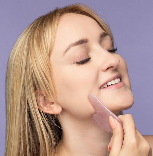 Fluff Εργαλείο Gua Sha από Ροζ Χαλαζία 1τμχ