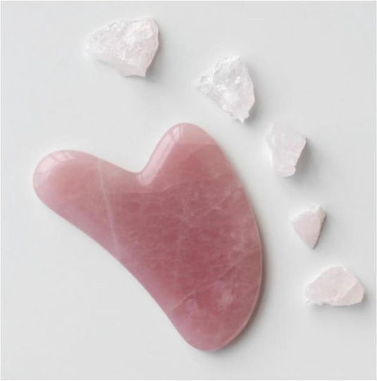 Fluff Εργαλείο Gua Sha από Ροζ Χαλαζία 1τμχ