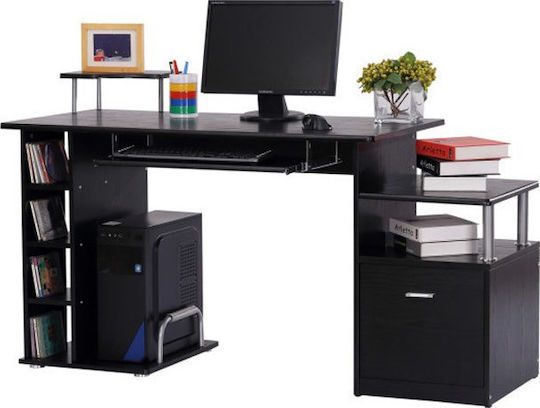 Computer Office Wooden Black 152x60x88cm