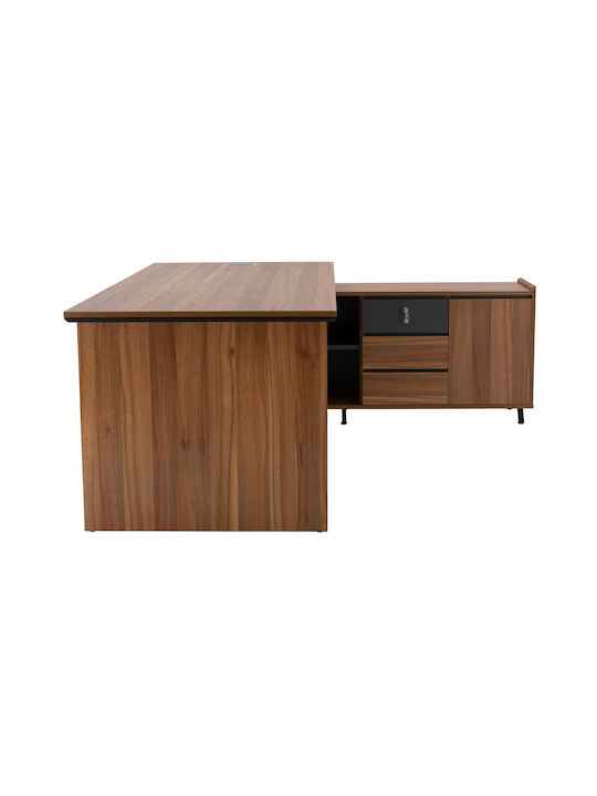 Corner Professional Office Supreme Wooden Brown 200x180x76cm