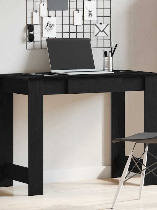 Desk Wooden Black Velvet-Black Metal 100x45x75cm