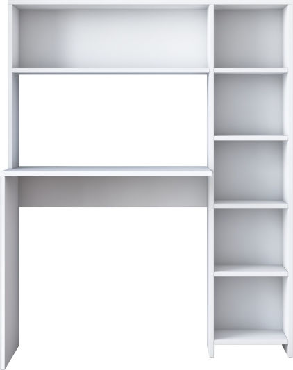Schreibtisch Rani Holz mit Bücherregal White 113.2x40x141.8cm