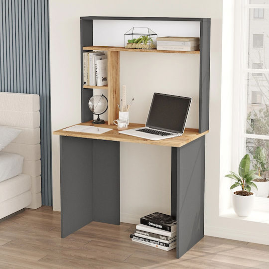 Γραφείο Viana 90x52x148εκ. Atlantic Pine/ανθρακί