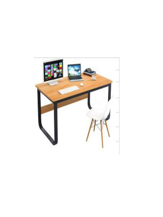 Desk Wooden Black with Metal Legs 100x45x72cm