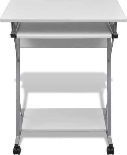 Computer Büro Holz Weiß mit Metallbeinen 60x40x75cm