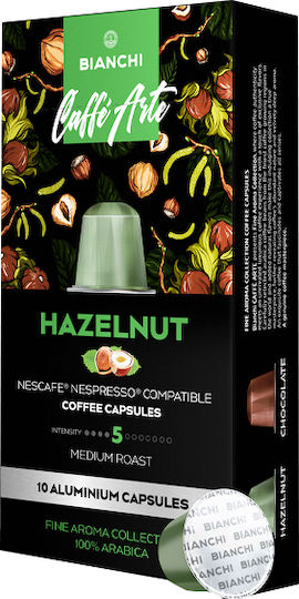 Bianchi Coffee Capsule Espresso Hazelnut Alune de padure Compatibile cu Mașina Nespresso 10capace