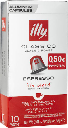 Illy Κάψουλες Espresso Classico Συμβατές με Μηχανή Nespresso 10caps