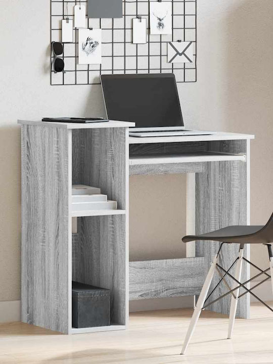 Computer Office Wooden Grey Sonoma 84x40x78cm