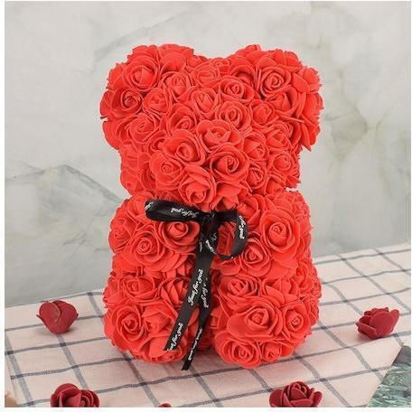 Αρκουδακι Τριανταφυλλα Love Bear 25cm.κοκκινο