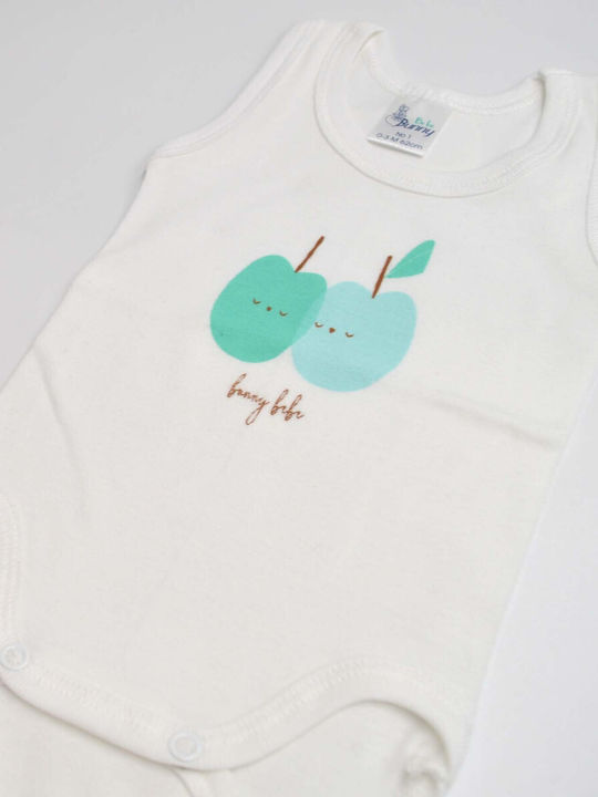 Bunny Bebe Baby Bodysuit Sleeveless Εκρου, Τιρκουάζ