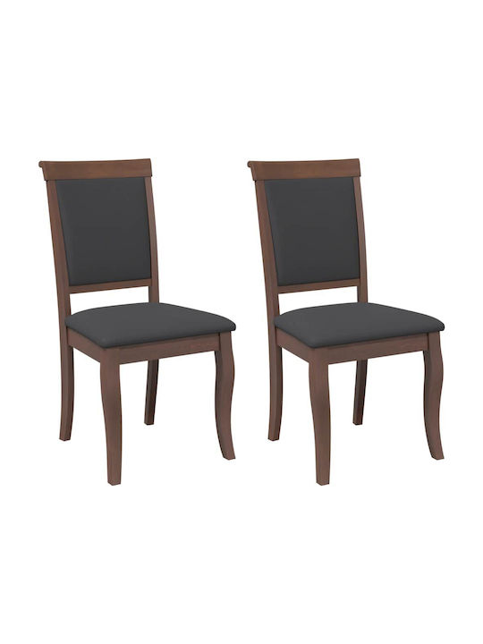 Dining Room Wooden Chair Coffee 50x55x95.5cm 2pcs