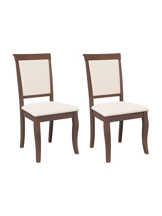 Dining Room Wooden Chair Coffee 50x55x95.5cm 2pcs