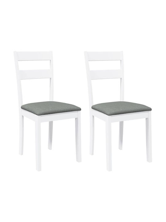 Dining Room Wooden Chair White 40x48x89cm 2pcs