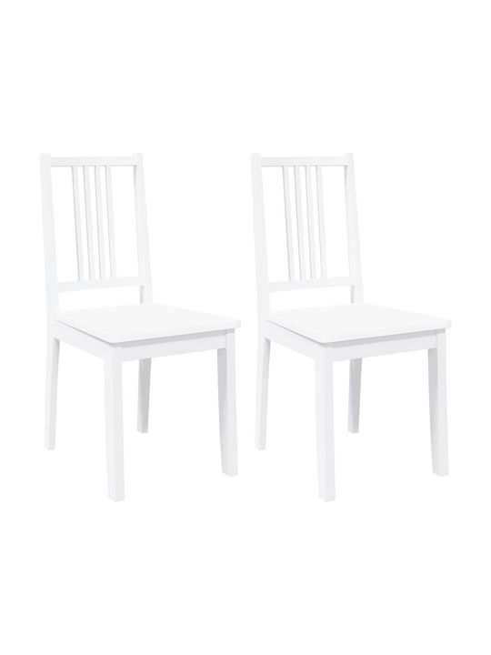 Dining Room Wooden Chair White 40x47.5x89cm 2pcs