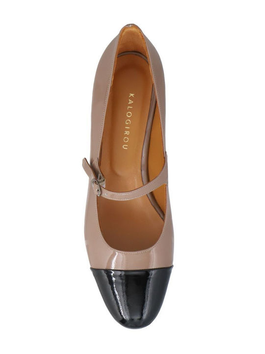 Patent Leather Brown Low Heels