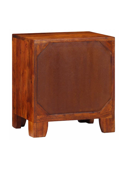 Κομοδίνο από Μασίφ Ξύλο Μπεζ 40x30x45cm