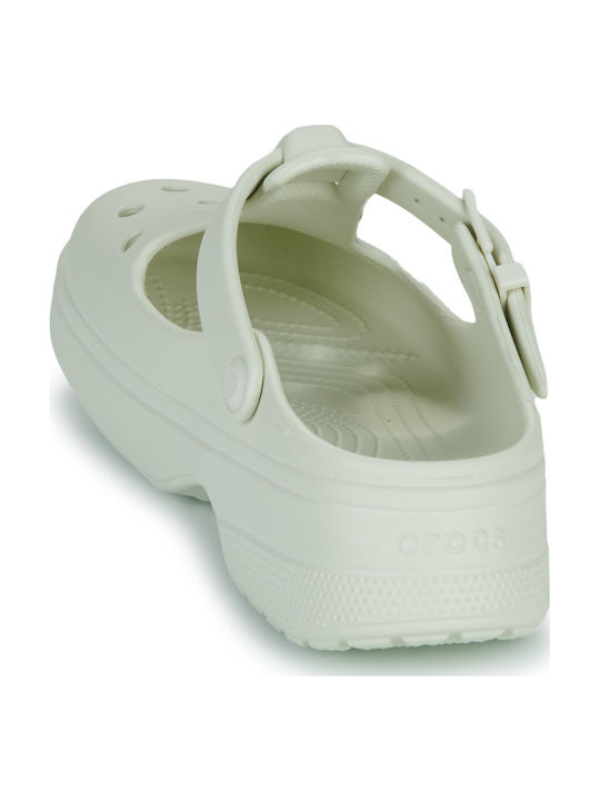 Crocs Classic Mary Jane Γυναικεία Σαμπό Λευκά
