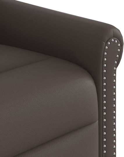 Relaxsessel Friseurwaschbecken mit Fußhocker aus echtem Leder Coffee 77x92.5x99cm