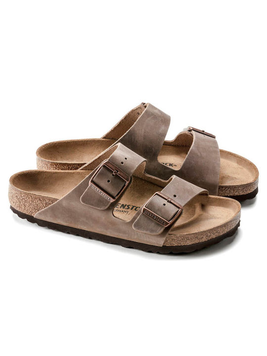 Birkenstock Arizona Oiled Leather Men's Sandals Tabacco Brown Narrow Fit