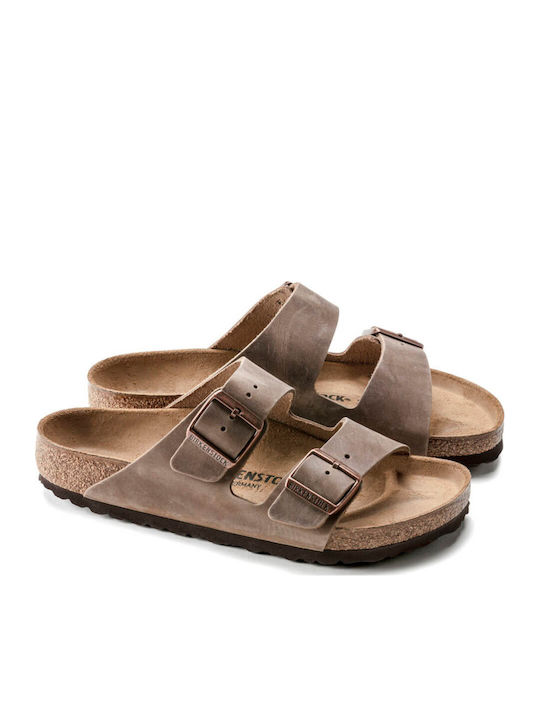 Arizona Oiled Leather Δερμάτινα Ανδρικά Σανδάλια Tabacco Brown Narrow Fit