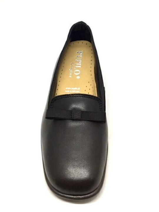 Leder Damen Mokassins in Schwarz Farbe