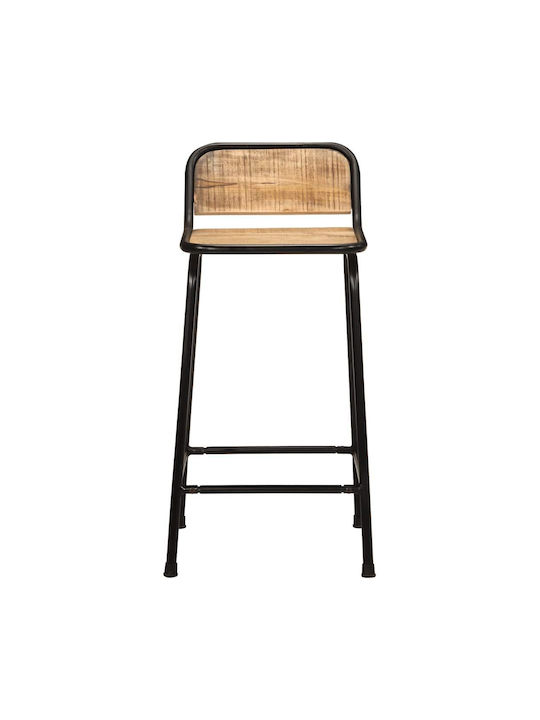 Stool Bar with Backrest Wooden Coffee 2pcs 46x35.5x80cm