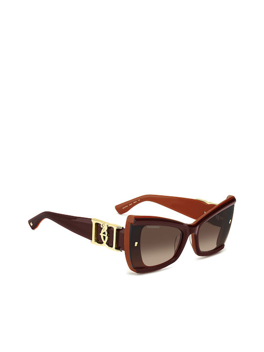 Dsquared2 Women's Sunglasses with Brown Plastic Frame and Brown Gradient Lens D2 0170/S 12J/HA