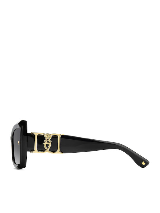 Dsquared2 Unisex Γυαλιά Ηλίου με Μαύρο Κοκκάλινο Σκελετό και Μαύρο Φακό D2 0170/S 807/9O