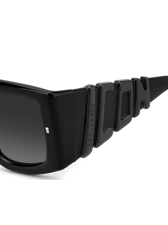 Dsquared2 Icon Unisex Sunglasses with Black Plastic Frame and Black Lens ICON 0024/S 8079O