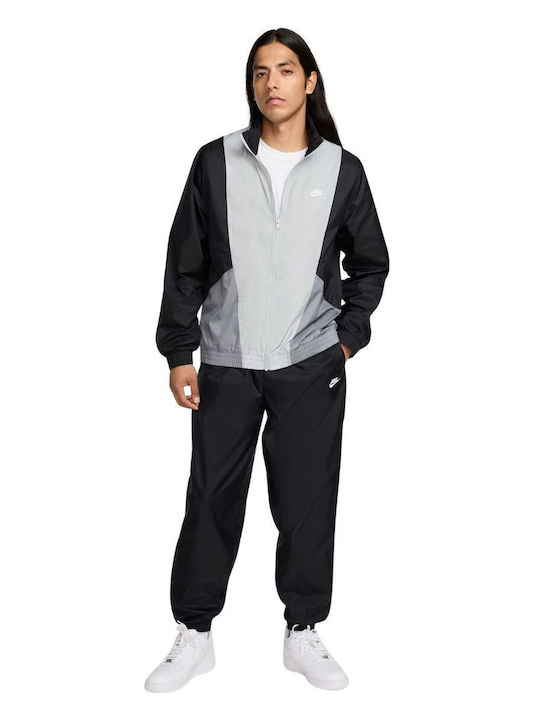 Club Woven Tracksuit Σετ Φόρμας με Λάστιχο Black, Smoke Grey, White