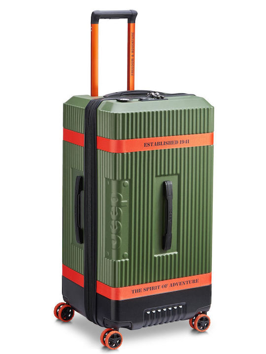 Delsey Jeep Large Travel Suitcase Hard Green with 4 Wheels Height 80cm 274682803