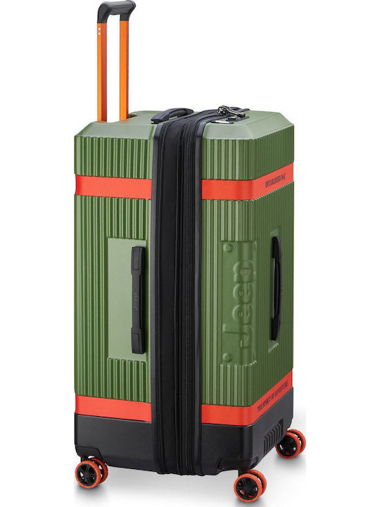 Delsey Jeep Large Travel Suitcase Hard Green with 4 Wheels Height 80cm 274682803
