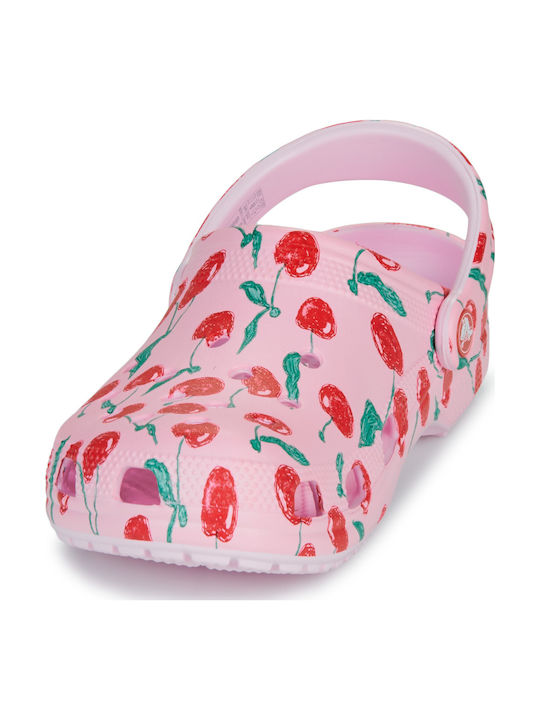 Crocs Classic Fresh Fruits Γυναικεία Σαμπό Ροζ