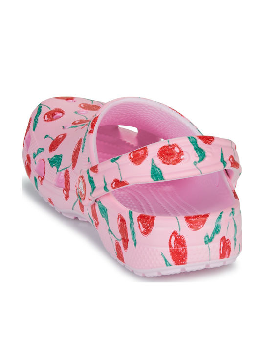 Crocs Classic Fresh Fruits Γυναικεία Σαμπό Ροζ
