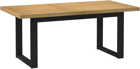 Τραπέζι Τραπεζαρίας από Μασίφ Ξύλο Καφέ 180x90x75εκ.