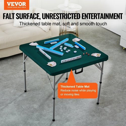 Outdoor Dinner Foldable Table with Plastic Surface and Metal Frame Green 34x34xcm