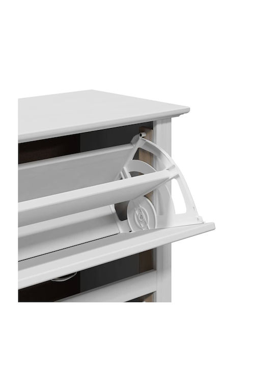 Metalică Suport pentru pantofi din Lemn Masiv L80xW35xH118cm