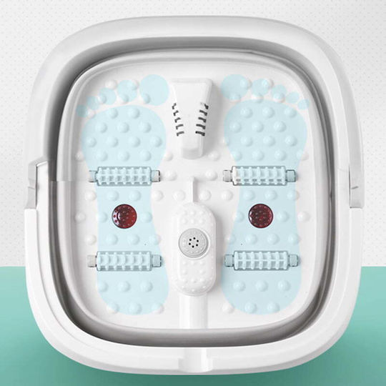 Elektrisches Klappbares Hydromassage Spa Fußbad mit Vibration und Heizfunktion Gray