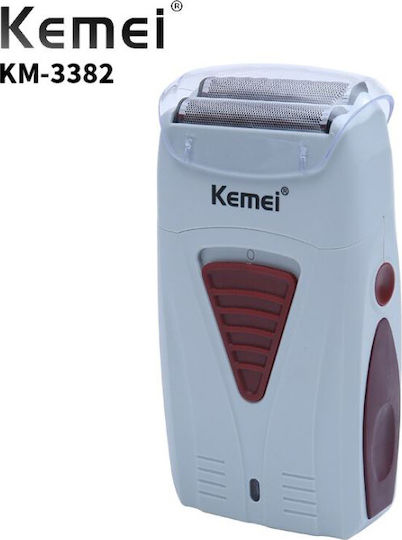 Kemei White KM-3382 Foil Electric Shaver Face Rechargeable