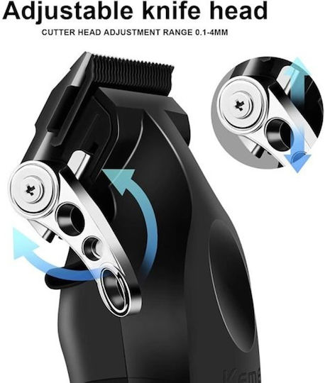 Kemei Professional Rechargeable Hair Clipper Black KM-2296