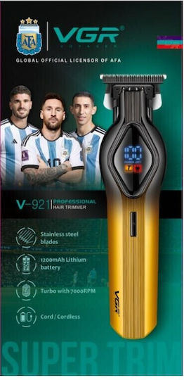 VGR Professionelles Set Wiederaufladbar Haarschneidemaschine Gold V-921