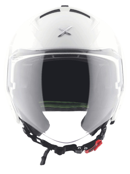 Axor Striker Gloss White Motorcycle Helmet Jet ECE 22.06 1150gr with Sunvisor