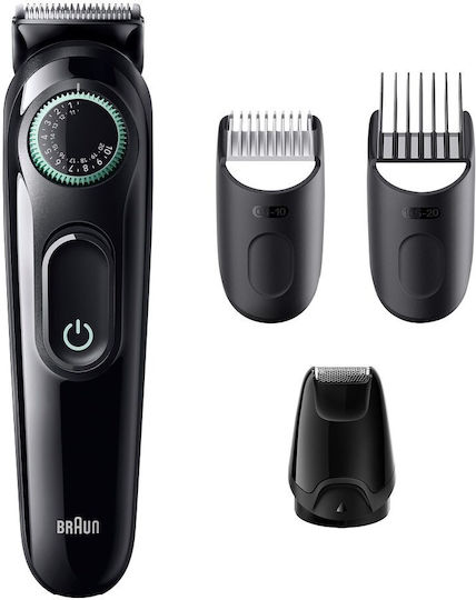 Braun Series 3 Trimmer Μηχανή Επαναφορτιζόμενη Black / Vibrant BT3421