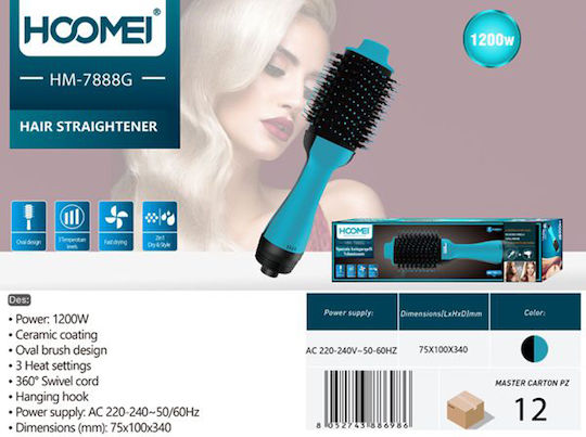 Hoomei Electric Brush with Air for Straightening 1200W