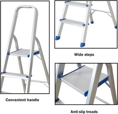 Home Use Step Ladder Aluminum 3 Steps 17cm