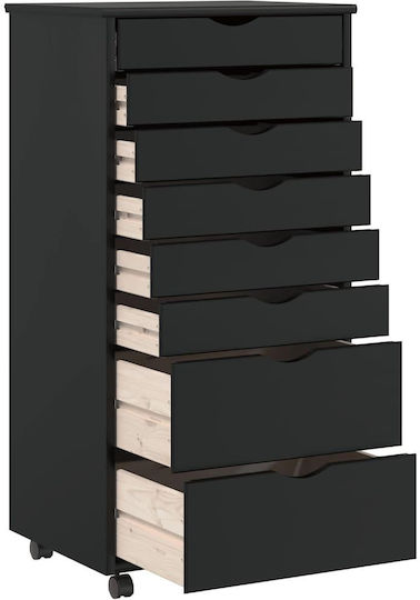 Sertar De Birou Din Lemn Masiv Cu Roți Magazin Online 53x39x103cm