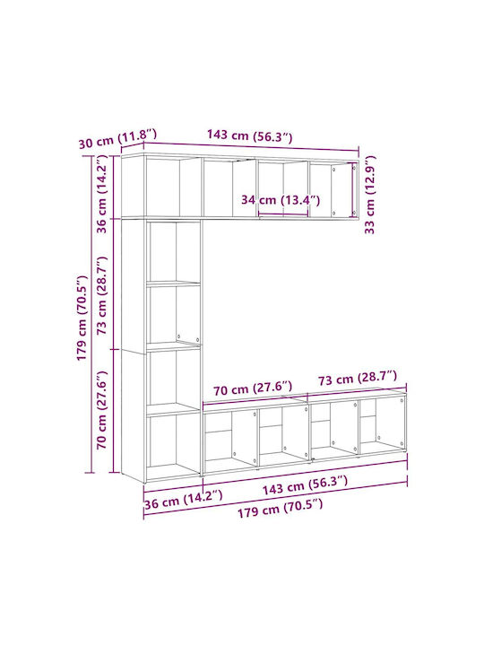 Wohnzimmer TV-Einheit Coffee L36xB30xH143cm