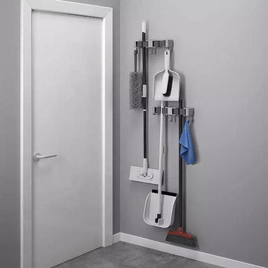 Wall Mount for Brooms and Mops Plastic 21.5 X 6 X 6.5 Cm Hang-up 2 Metaltex 294900